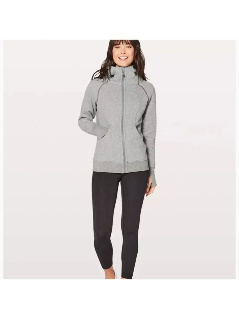 Lululemon Scuba HoodieClassic Cotton Fleece heathered Speckled Medium Grey